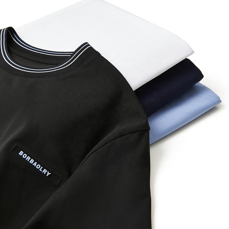 T-shirt Casual yang dicincang untuk pria 100% kapas Berwarna Solid Disesuaikan Ukuran Besar