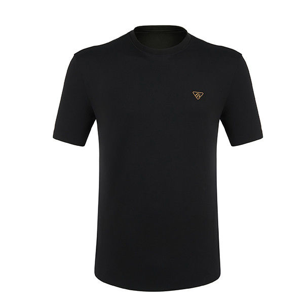T-shirt O-neck yang berkelanjutan dengan label logo khusus dan kain nyaman yang bernapas