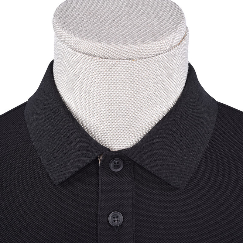 Kaos Polo lengan panjang pria Campuran Spandex Katun Ramah Kulit dengan Logo Disesuaikan