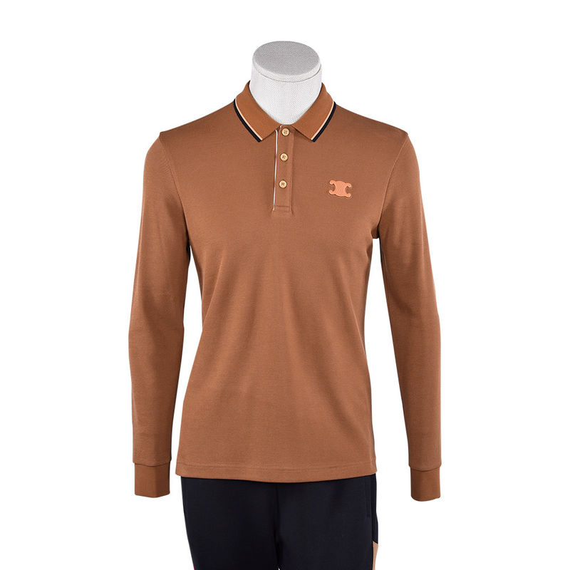 Desain Collar Khusus Anti-Pilling Kaos Polo Warna Biasa dengan Logo dan Kain Khusus