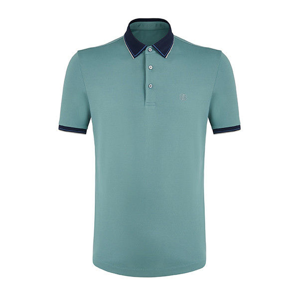 Kain katun T-shirt polo khusus Wicking kelembaban bordir untuk pekerjaan kasual