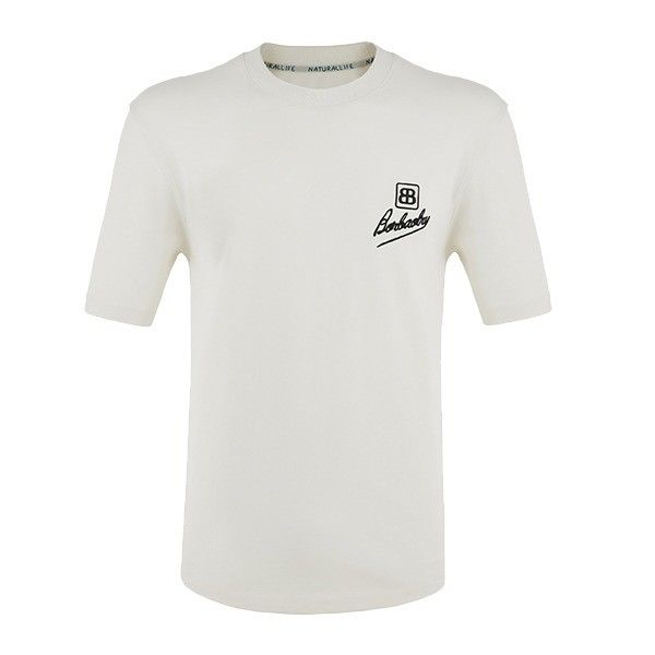 T-shirt pria berserat elastisitas tinggi dengan logo dan berat kain 170-210 gram