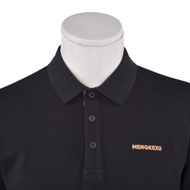 Logo Pola Kaos Polo Custom Pria Yang Paling Populer Kaos Lengan Panjang Koton Rib Collar