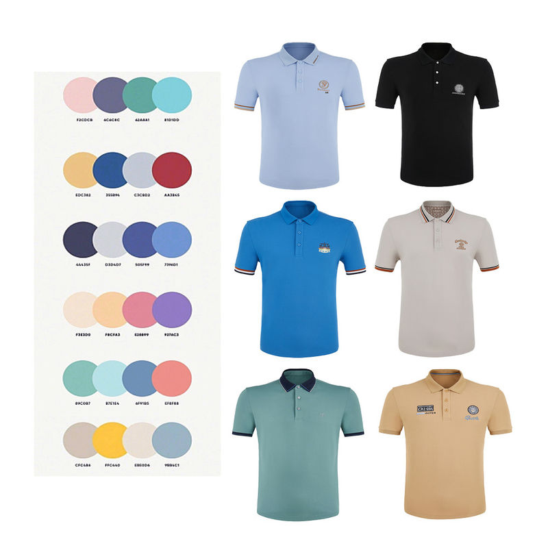 Logo Pola Golf Pria Polo Shirt Diperbuat dengan 100% Katun dan Tailoring Halus