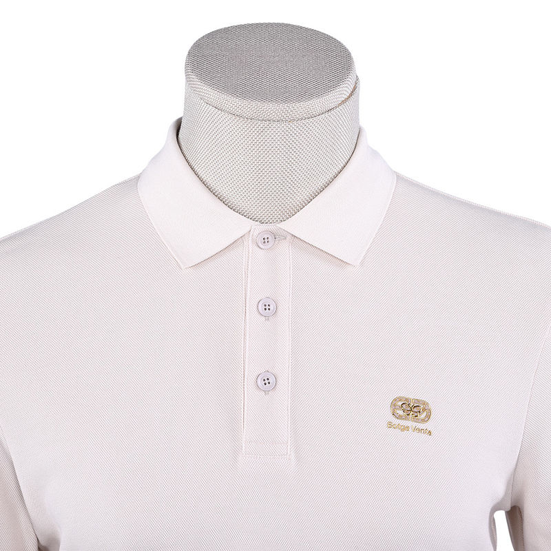 T-Shirt Polo Anti Kerutan Berlengan Panjang Berwarna Putih Berat 170-210g
