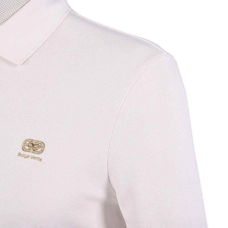 T-Shirt Polo Anti Kerutan Berlengan Panjang Berwarna Putih Berat 170-210g