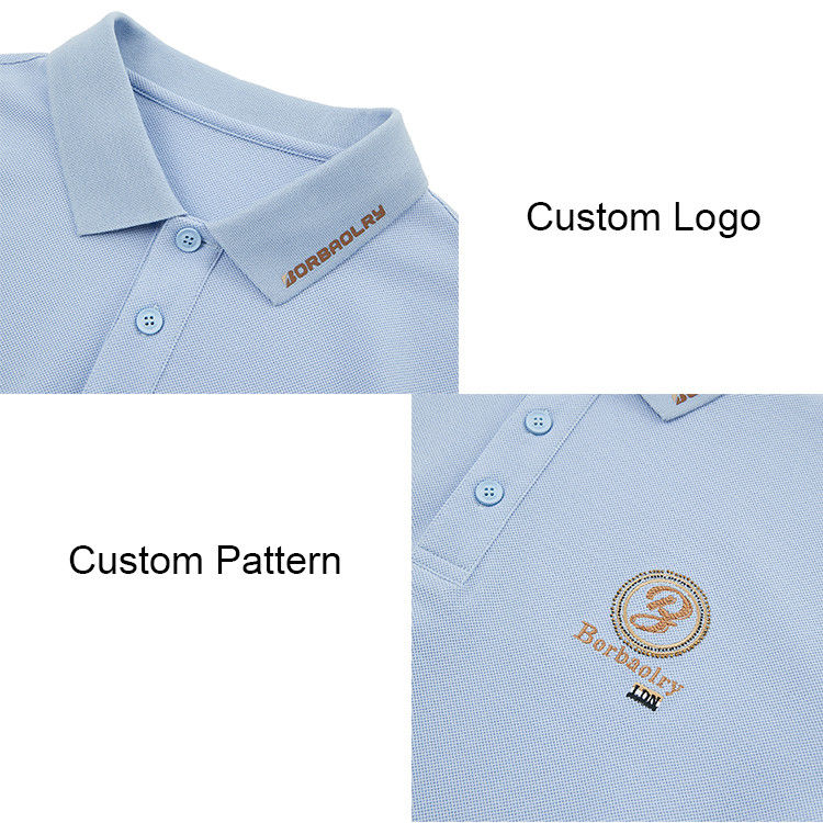 Casual Style Short Sleeve Polo T-Shirt dengan Pola Khusus dan Desain Bernafas