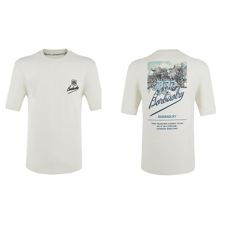 2024 Gaya Terbaru T-Shirt Pria Oversize dengan Logo Custom Bordir dan Warna Solid