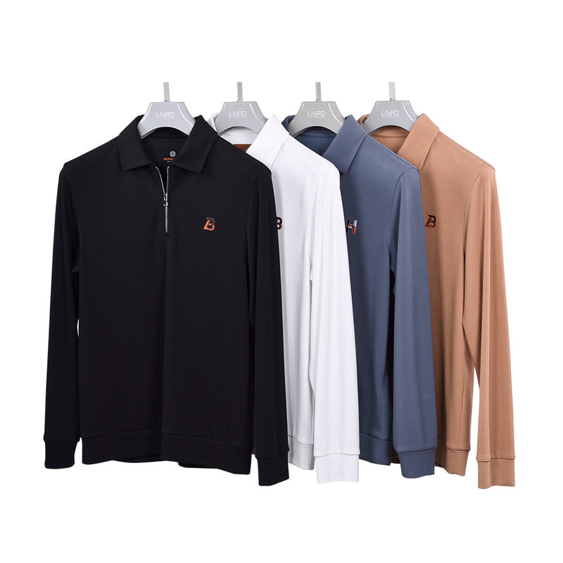 Musim Gugur Full Sleeve Waterproof Polo Shirt untuk Pria Warna Disesuaikan 170-210Gram