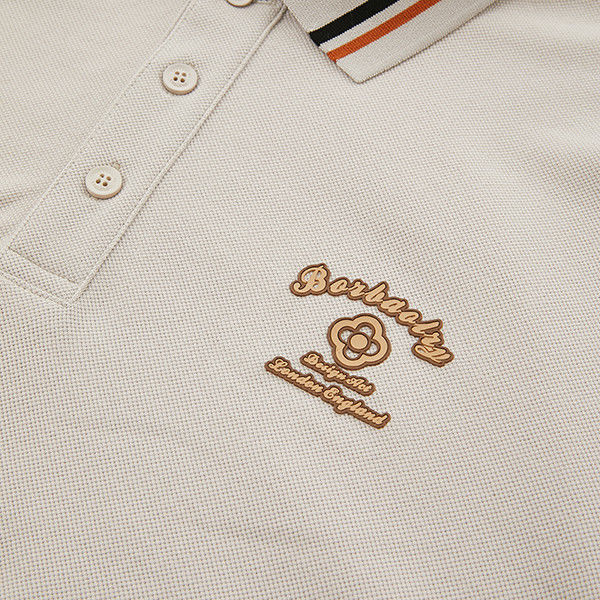 Golf Slim Pria Polo Kaos 100% kapas Puff Diterbitkan Custom Logo Untuk Casual