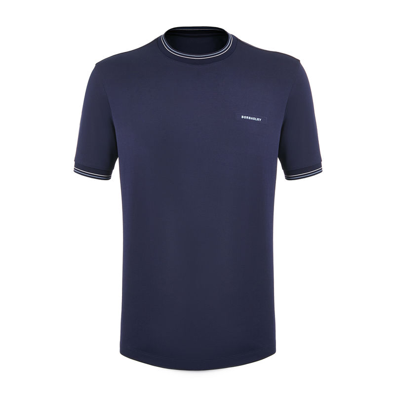 T-Shirt dengan kerah bulat dengan berat 230 gsm kapas berat dan kain rajutan