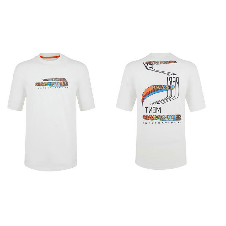 Kantor Casual Berpakaian 2024 Desain Custom Round Neck Putih Baju T-Shirt untuk Pria