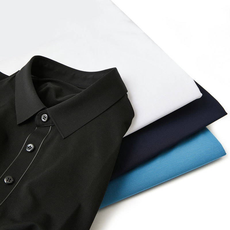Perlindungan UV tanpa jahitan Sublimasi Baja Warna Padat Seragam Golf Polo Shirt Untuk Pria