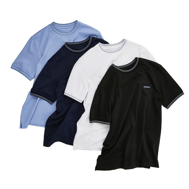 O-Neck Collar kain rajutan T-shirt olahraga ukuran besar Gaya logo khusus untuk pria