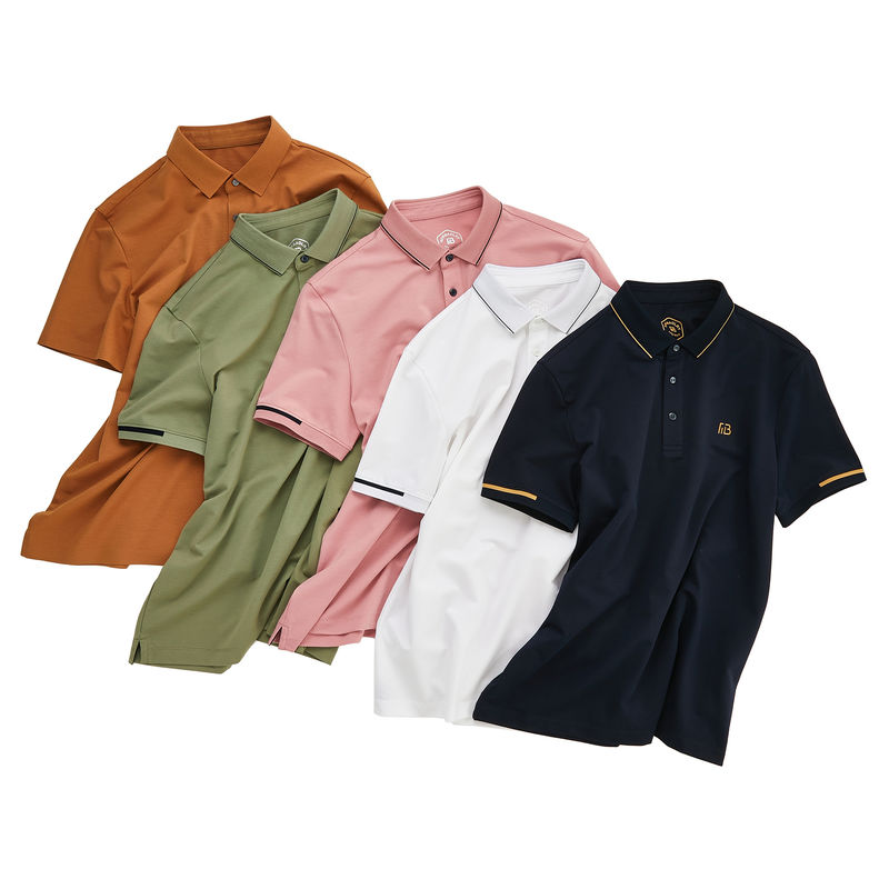 Kaos Polo Pria Asal Pakistan dengan Fit Reguler dengan Warna Khusus dan Penutupan Tombol