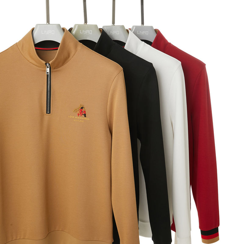 Baju golf lengan pendek Baju polo pria dengan cetakan sublimasi penuh dan 100% kapas