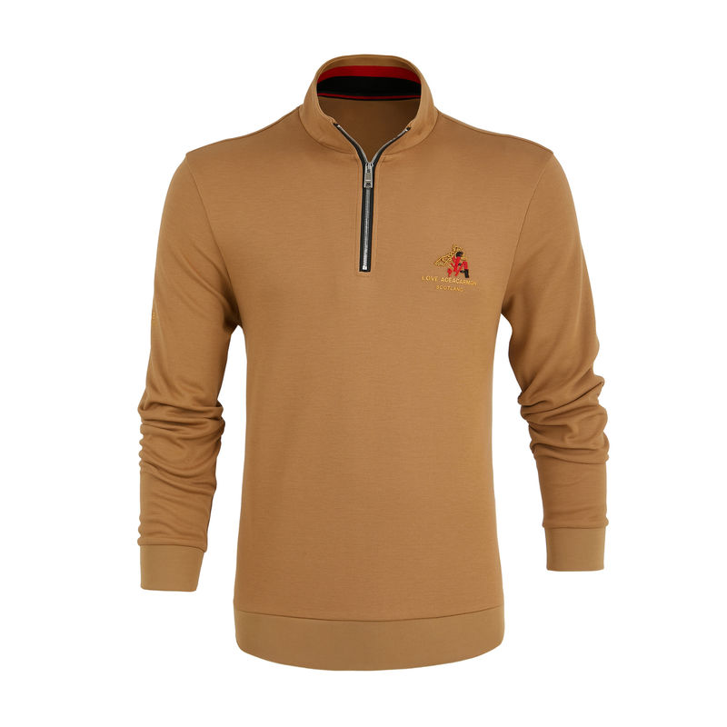 Baju golf lengan pendek Baju polo pria dengan cetakan sublimasi penuh dan 100% kapas