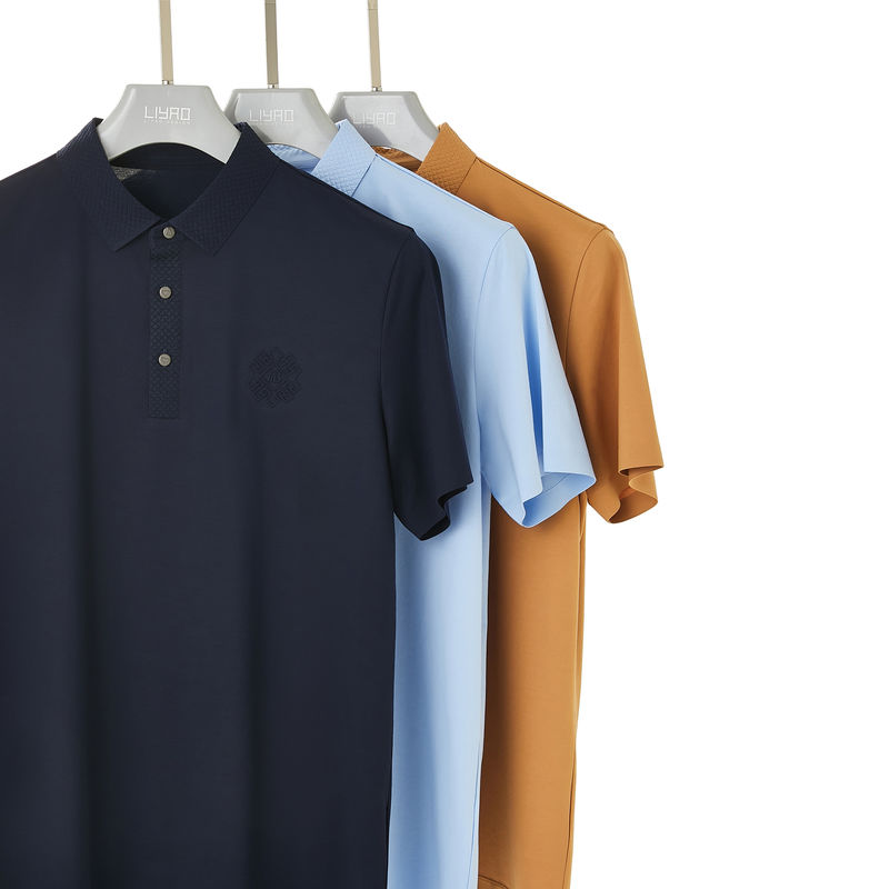 Desain Custom Polo-Neck Collar Pria Kelembaban Wicking Golf dan Workwear Polo Shirt