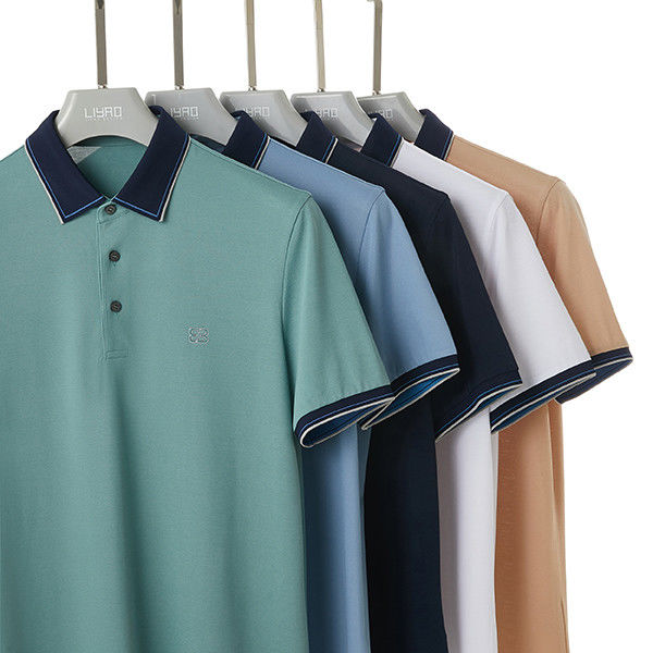 T-shirt lengan pendek pria logo bordir katun Wingllar Pria Bisnis