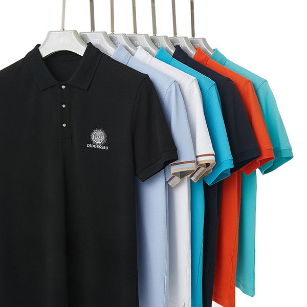 Custom Color Luxury Golf Polo Shirts Untuk Pria 100% Baju Polo T-Shirt dengan Pola Logo