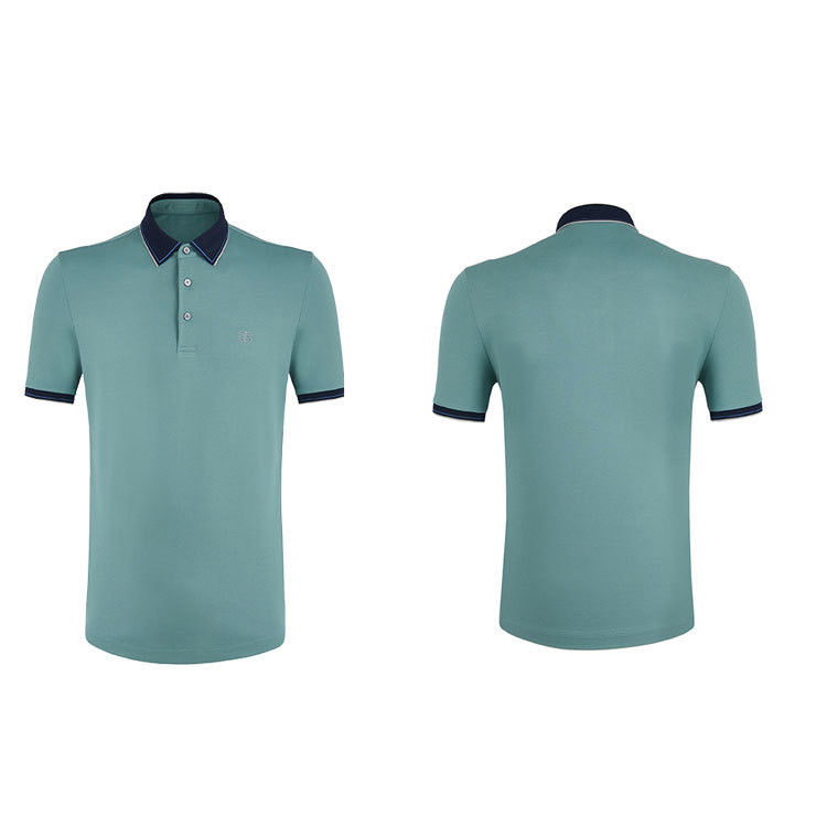 T-shirt lengan pendek pria logo bordir katun Wingllar Pria Bisnis
