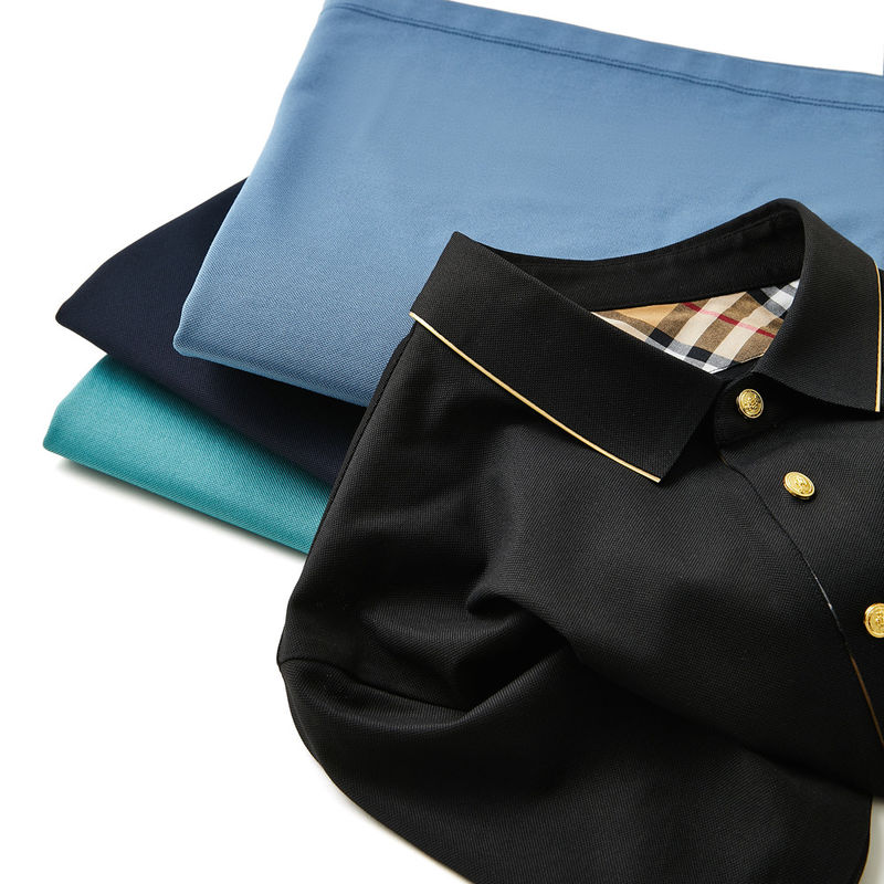 Warna yang disesuaikan Pria T-Shirt Polo tanpa jahitan dengan Kain Anti-kisut dan 100% Katun