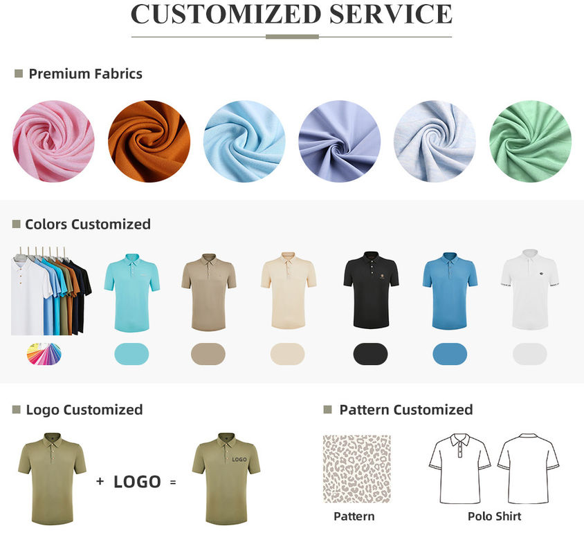 Logo bordir khusus tanpa jahitan Kaos Polo Pria 100% Kaos T katun Polo ODM Pria
