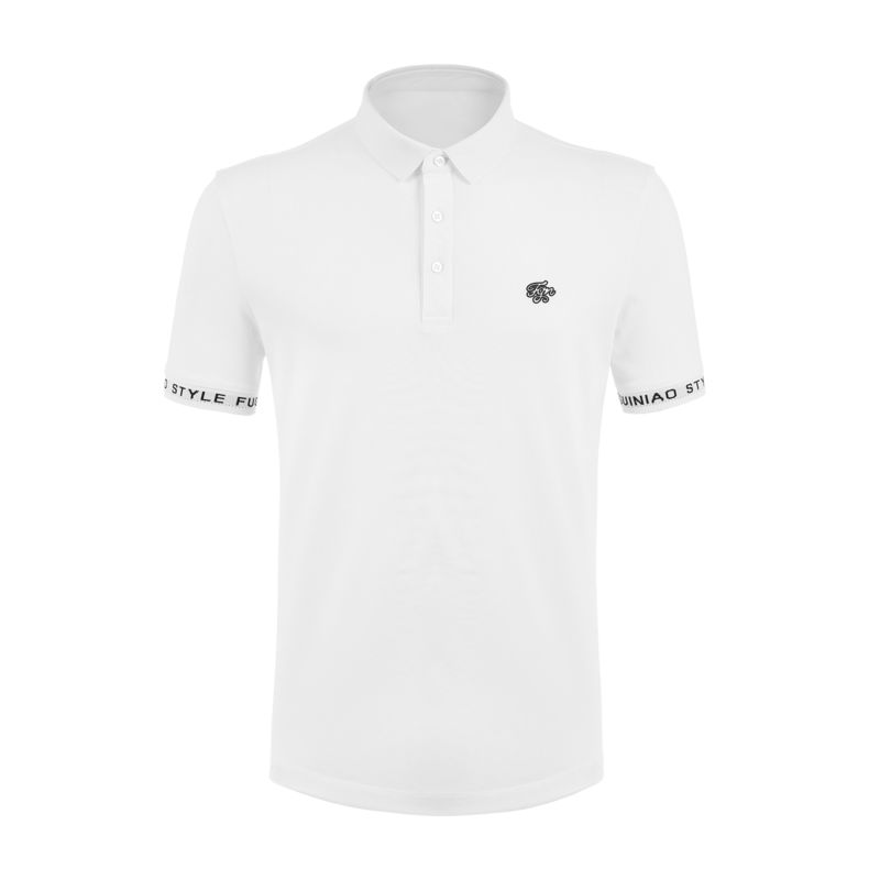 Logo Polo Shirt Custom lengan pendek Hitam Dan Putih Customized Warna Polo T-Shirt Pria