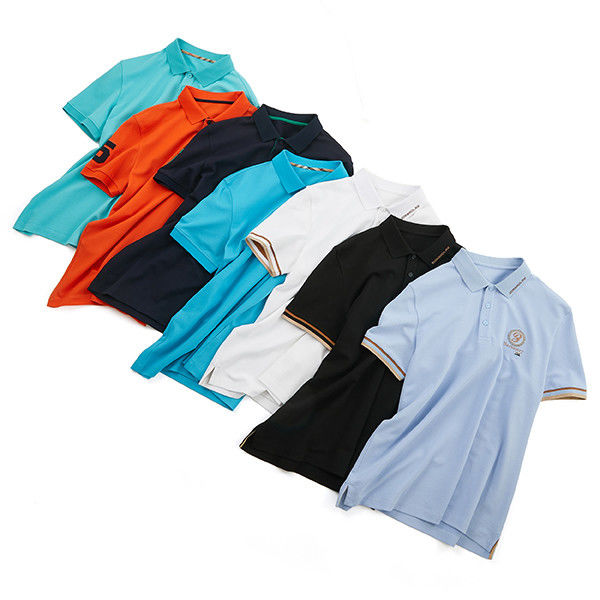 T-shirt olahraga bernafas yang dapat disesuaikan lengan pendek kaos polo pria 170-210 gram