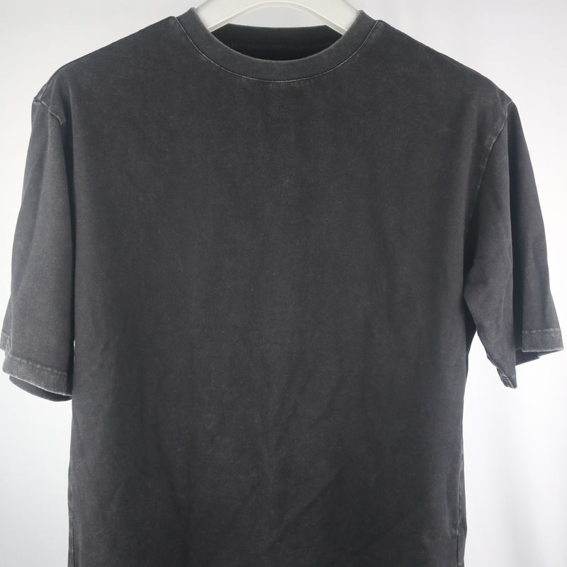 Pria Casual Acid Wash 100%T-Shirt kapas Berat 230 260gsm Oversize Plain Blank