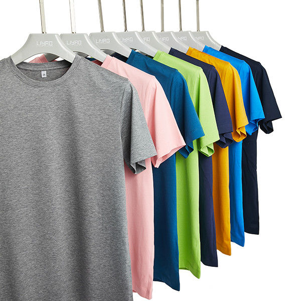 180 Gsm O-Neck T-Shirt Gaya kasual dengan Logo Desain Anti-Pilling 100% Katun
