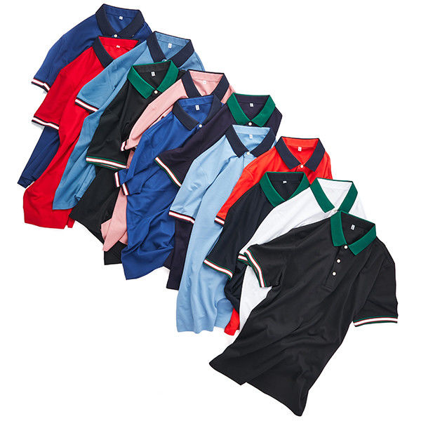 T-Shirt Polo Musim Semi Musim Panas Pria dengan kain rajutan dan leher bulat dalam 230 Gsm