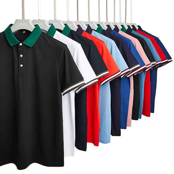T-Shirt Polo Musim Semi Musim Panas Pria dengan kain rajutan dan leher bulat dalam 230 Gsm