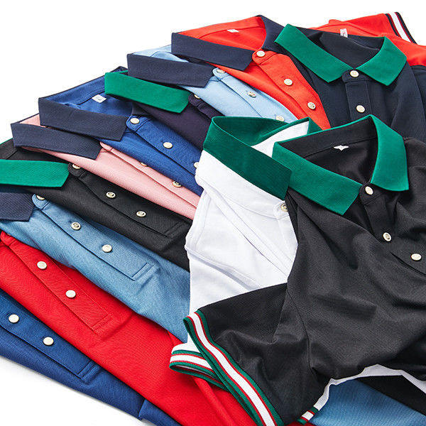 T-Shirt Polo Musim Semi Musim Panas Pria dengan kain rajutan dan leher bulat dalam 230 Gsm