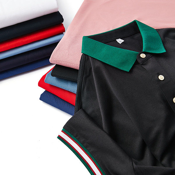 T-Shirt Polo Musim Semi Musim Panas Pria dengan kain rajutan dan leher bulat dalam 230 Gsm