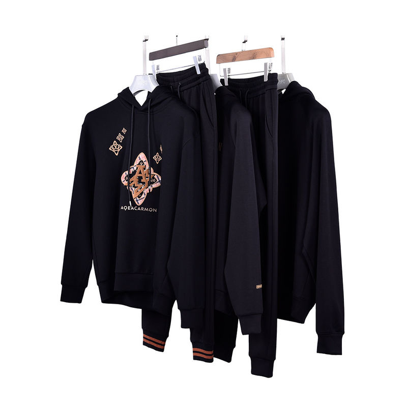 Custom Logo Warna Pria Hoodie dan Set Celana 100% Katun Mean Set untuk Pakaian Anda