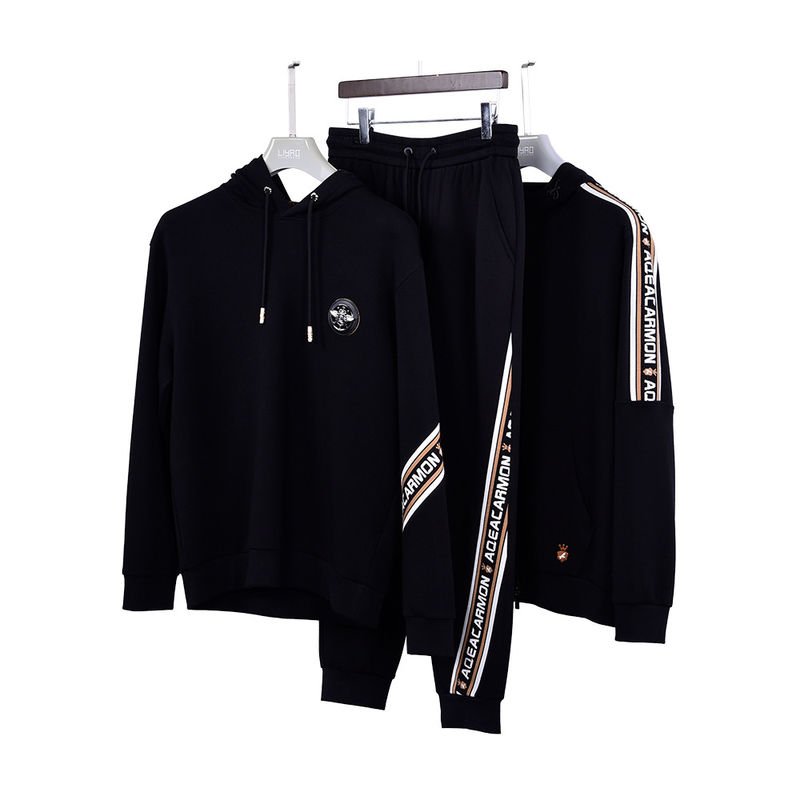 Disesuaikan Warna Plus Size Windproof Pria Hoodie Set untuk Desain Logo Khusus Sportswear