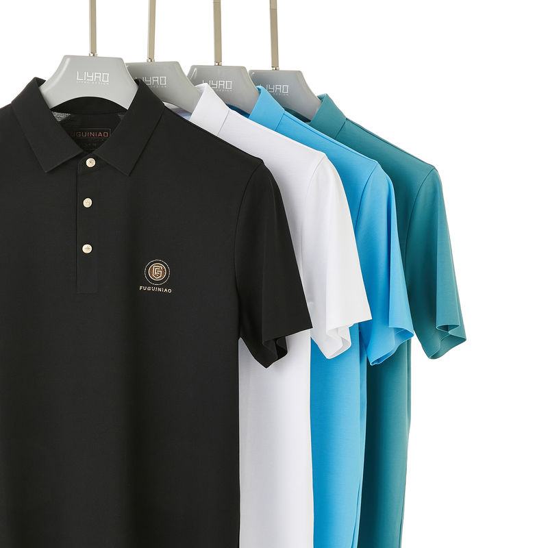Cetakan Hijau 170-210 Gram Kaos Polo Pria Custom Kaos Polo 100% Katun untuk Musim Panas