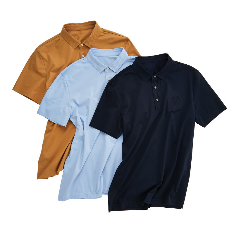 Musim semi Musim panas Musim gugur Musim Polo Kaos 100% Kain Katun Warna Biru Biru Hitam