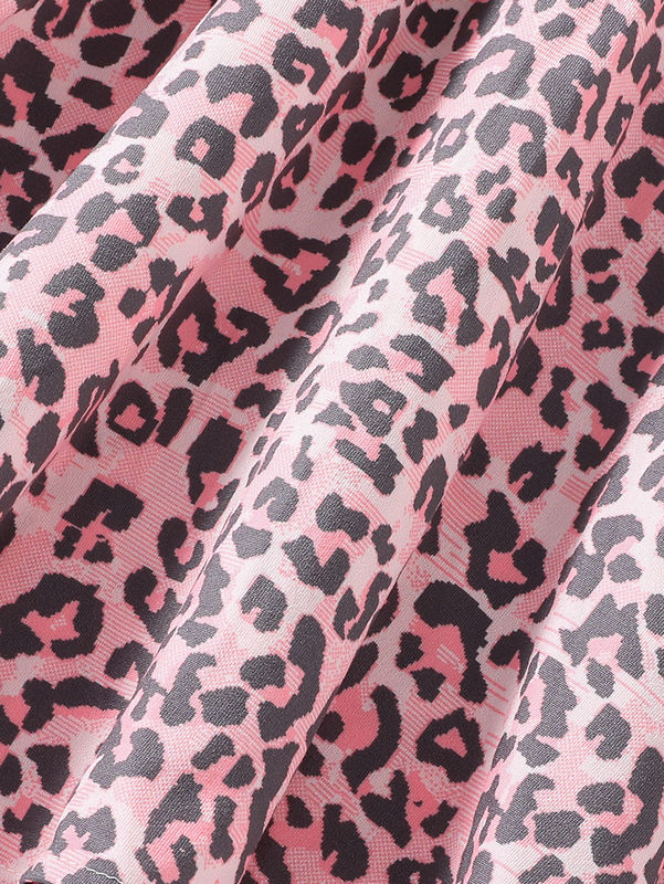 Gadis Rok Pendek Dan Gaun Leopard Diterbitkan dalam 91% polyester 9% kain spandex