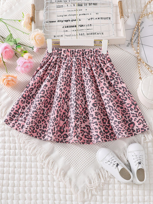 Gadis Rok Pendek Dan Gaun Leopard Diterbitkan dalam 91% polyester 9% kain spandex
