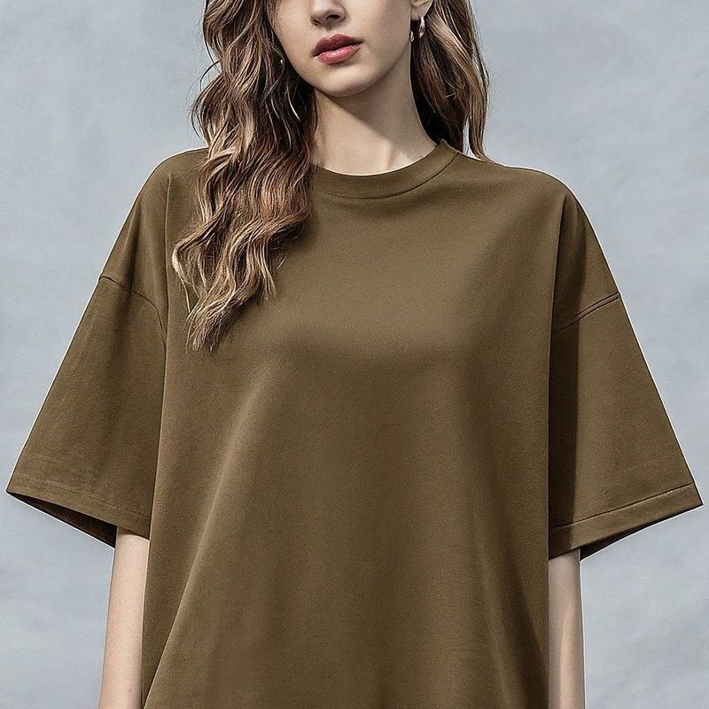 T-Shirt Ukuran Besar Wanita Ringan 200gm S-6XL Dengan O-Neck Collar
