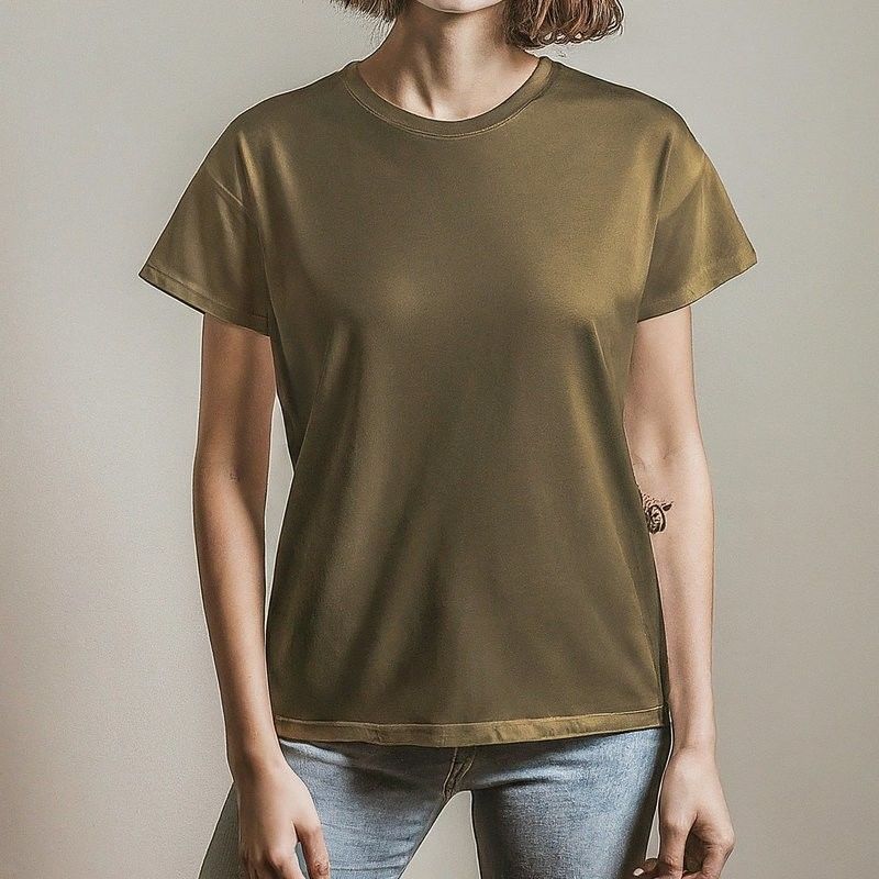 T-Shirt Ukuran Besar Wanita Ringan 200gm S-6XL Dengan O-Neck Collar