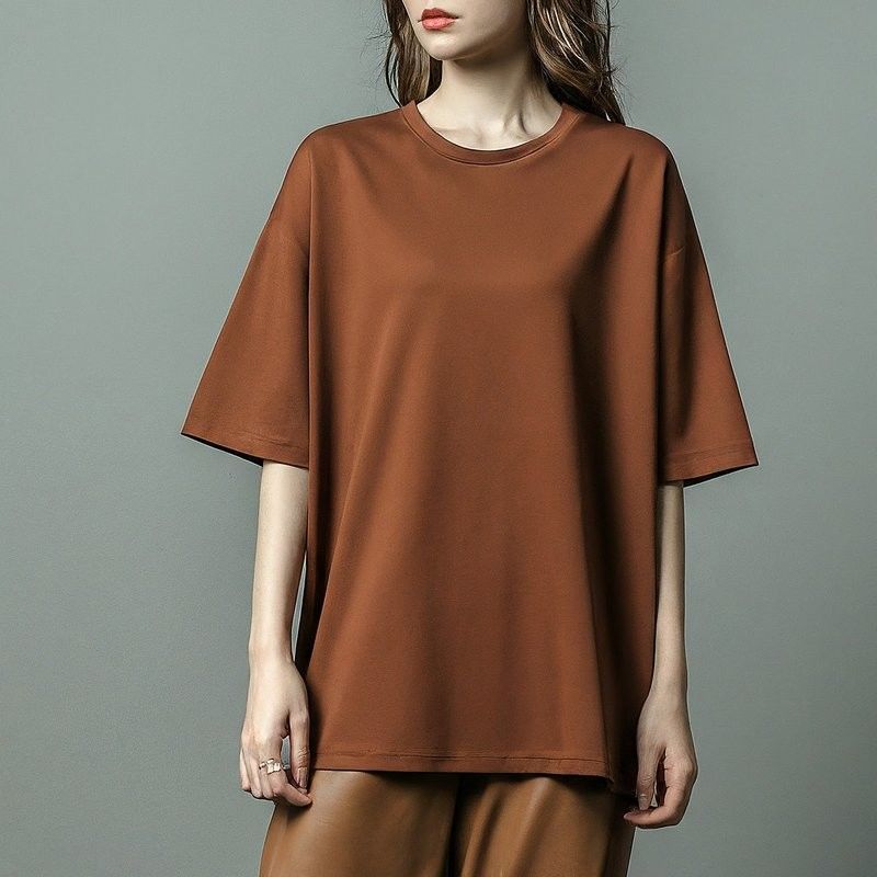 T-Shirt Ukuran Besar Wanita Ringan 200gm S-6XL Dengan O-Neck Collar
