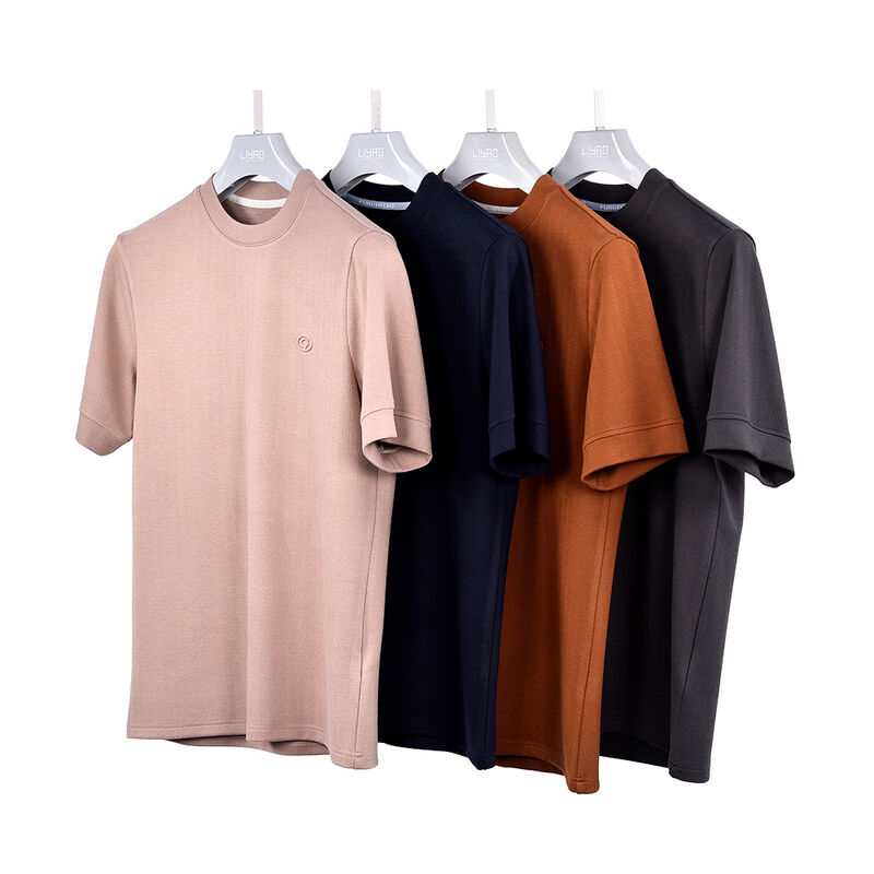 Grosir Desain Label Logo Khusus Pengeringan Cepat Bernafas Anti-kisut T-Shirt polos Kualitas tinggi leher palsu untuk pria kosong