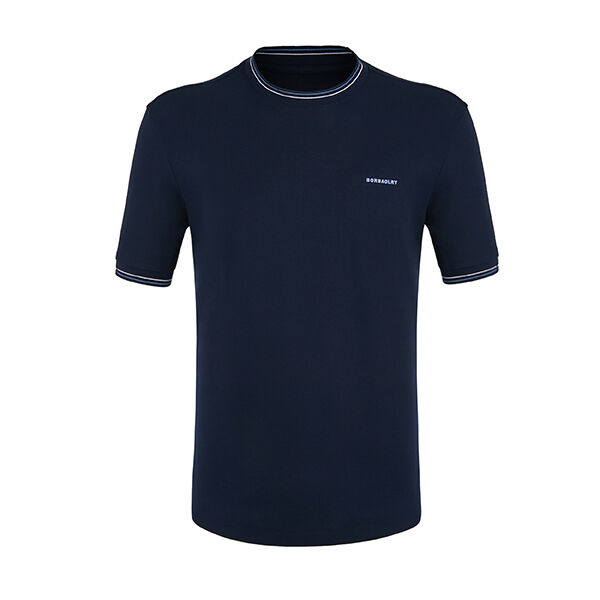 Kaos 100% Katun 170-210 Grams Kualitas Tinggi Kaus Bordir Kustom Leher Kru Rib Warna Blok