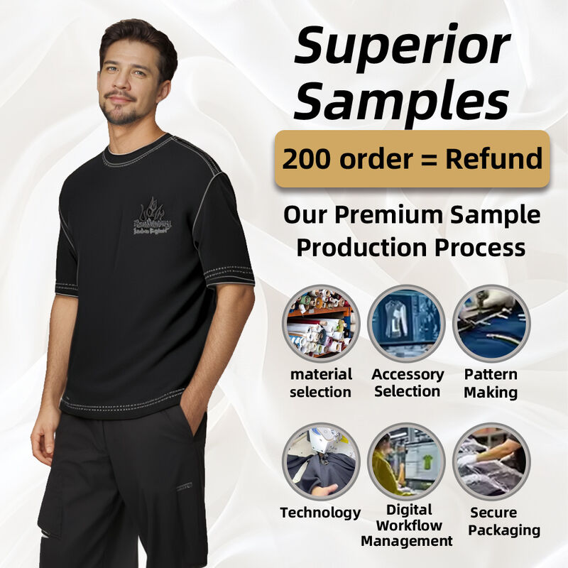 Kaos Pria Oversized Streetwear Katun Berat Hitam Musim Panas Berkualitas Tinggi