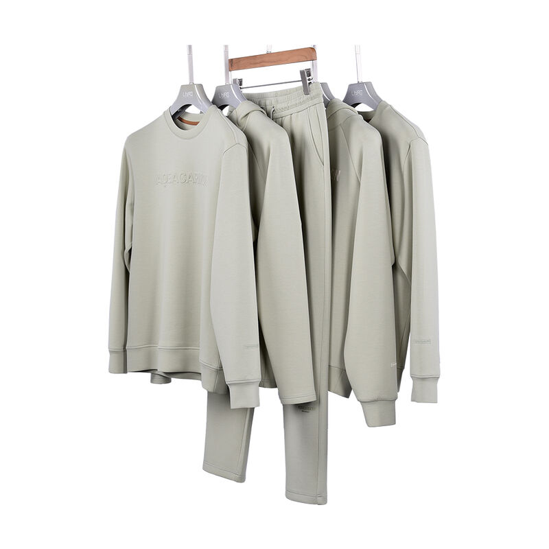 Setelan Celana Training dan Hoodie Olahraga Pria Kualitas Tinggi Anti-Bau OEM untuk Lari, Olahraga, dan Pakaian Sehari-hari 3D Embossed