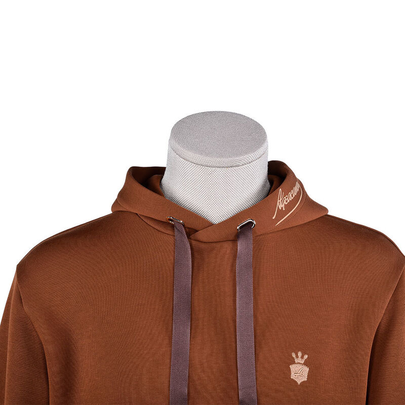 Kualitas Tinggi Pria Hoodies Organic Cotton Sweatshirt Brown 400 Gsm Woven Vintage Hoodies