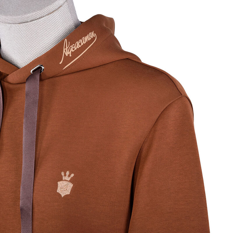 Kualitas Tinggi Pria Hoodies Organic Cotton Sweatshirt Brown 400 Gsm Woven Vintage Hoodies